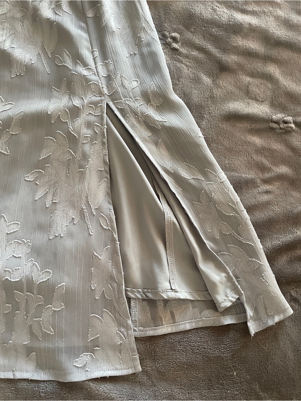 Women’s Floral Slip Dress with Side Slit - Picture 2 of 4